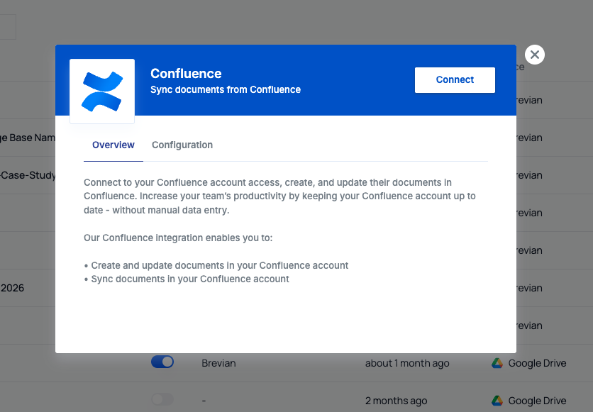 Integrate Confluence