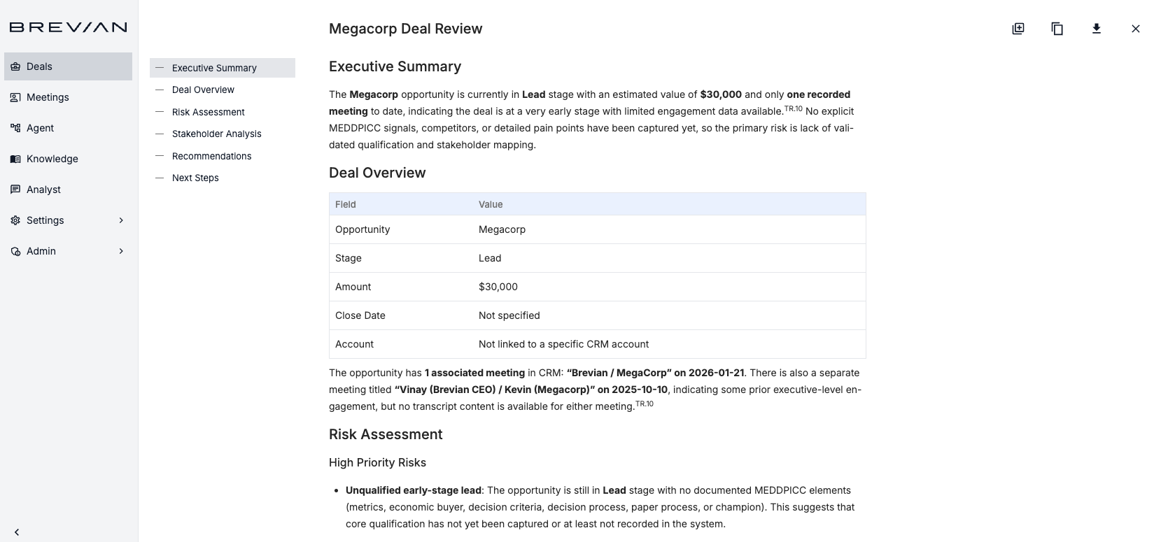 Refreshed deal reports page