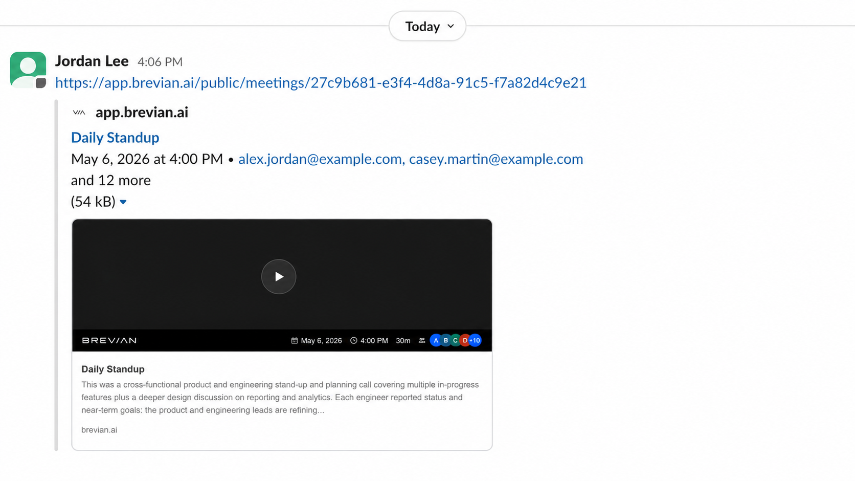Shared meeting summary